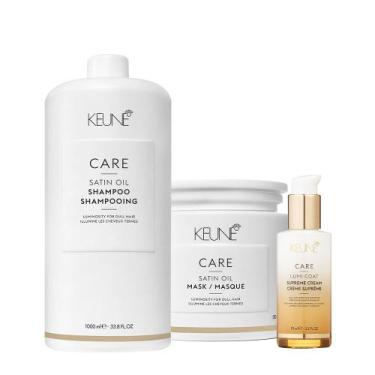Imagem de Kit Keune Care Satin Oil Shampoo Máscara e Lumi Coat Supreme (3 Produt