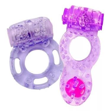 Imagem de Kit 2 Anel Peniano Com Estimulador Sexual Retarda Ejaculação - vipmix