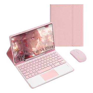 Imagem de Teclado Inteligente Genérico Smart Keyboard Touch+mouse+capa Para Samsung S9 Ultra 14.6in (Rosa)