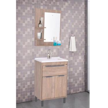 Imagem de Conjunto para Banheiro 2 Portas 1 Gaveta Siena Móveis Sander, Cartagen