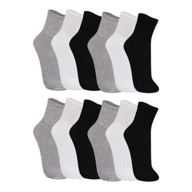 Imagem de Kit 12 Pares De Meia Esportiva Cano Medio Original Trifil Nf, Mescla, 