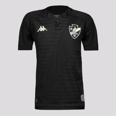 Imagem de Camisa Kappa Vasco III 2024 Infantil Preta, 4 ANOS