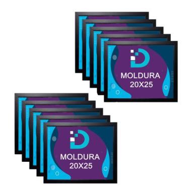 Imagem de Kit 10 Molduras Pretas 20x25 Com Fundo Em Eucatex Para Decoração e Art