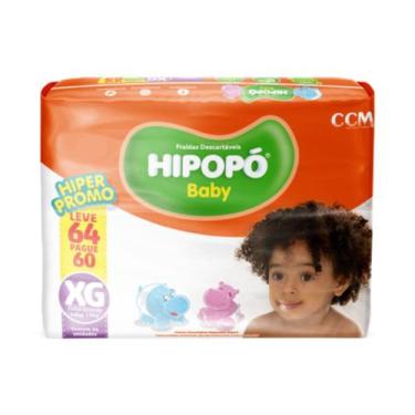 Imagem de Fralda Infantil HipopóBaby Pacote Hiper, M c/84