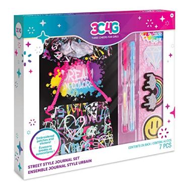 Imagem de Three Cheers for Girls Street Style Journal Set - Girls Journal Set with Street Style Hoodie Girls Journal, Patches, Stickers & 2 Gel Pens - Girls Diary for Ages 6-8-10-12-14