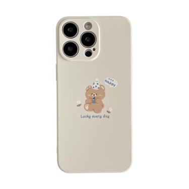 Imagem de FLIRACON Capa de telefone macia fofa com desenho animado de urso e flor, branca, para iPhone 11 Pro (Fácil de instalar, suporta carregamento sem fio)