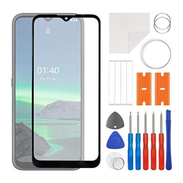 Imagem de SWARK Substituição de lente do painel externo de vidro frontal + OCA compatível com Nokia 1.4 (sem tela LCD e digitalizador de toque) com kit de reparo