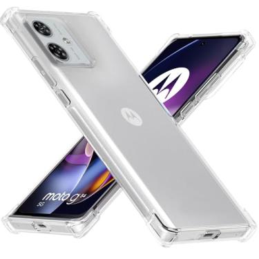 Imagem de USTIYA Capa para Motorola Moto G54 Transparente TPU Quatro Cantos Capa Protetora Transparente Macia