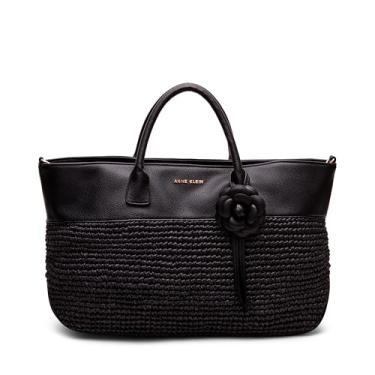 Imagem de Anne Klein Bolsa EW com aplique floral, preta, Preto, X- Large