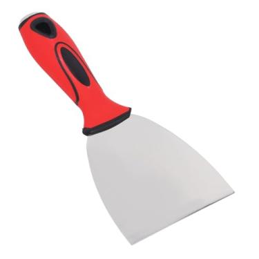 Imagem de Raspador de Tinta Metálica de 4 Polegadas, Ferramenta de Papel de Parede de Massa de Aço Inoxidável, Com Cabo de Borracha Macia, Superfície Polida Espelhada, Removedor de Tinta e