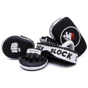 Imagem de Kit aparador e manopla muay thai block - Block Fitness, Branco