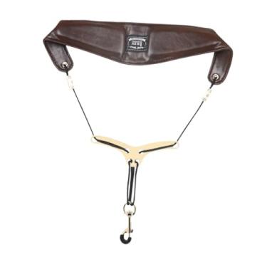 Imagem de Deevoka Alça de ombro para saxofone, alça de pescoço para sax, portátil, confortável, alça para instrumento de, para saxofone alto tenor, Marrom