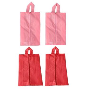 Imagem de 4 Bolsa Porta Sapato Viagem Nécessaire Tenis Calçado Roupa Mochila Ros