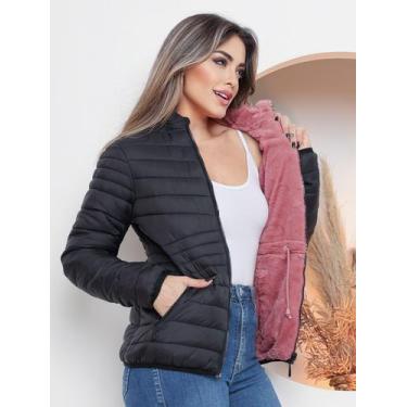 Imagem de Jaqueta feminina  dupla face forrada confort com capuz removível - ALT