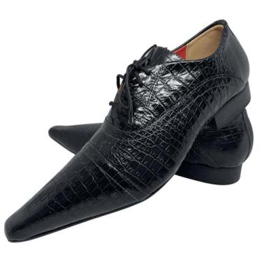Imagem de Sapato Masculino Italiano Em Couro Croko Fosco Ref: D569 - ART SAPATOS