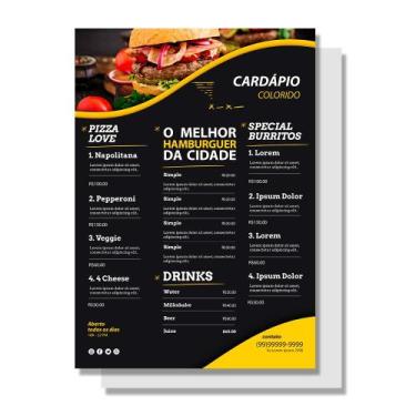 Imagem de CARDÁPIOS  - AP 180G - 10,5X30CM 4x0- 100 UNI - Corpel