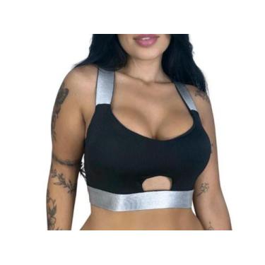 Imagem de Top academia fitness com bojo removivel feminino - Deia, G(branco)