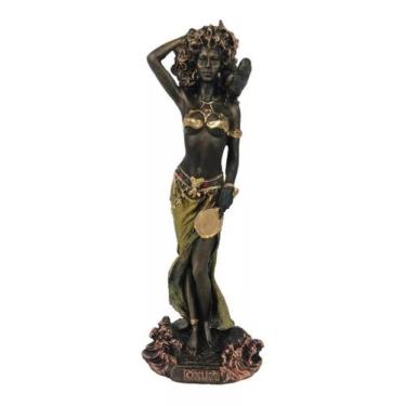 Imagem de Estatueta Orixá Oxum Em Resina Imagem Decorativa Umbanda - HC Decoraçõ