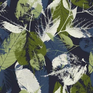 Imagem de Papel de Parede Decorativo Folhagem em Close Fundo Azul 1,5m - DEKAL D