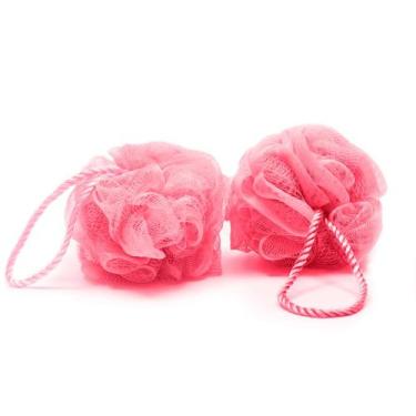 Imagem de Esponja De Banho Buettner Pote C/ 2 Unidades C/ Cordão Nylon Rosa - Bu
