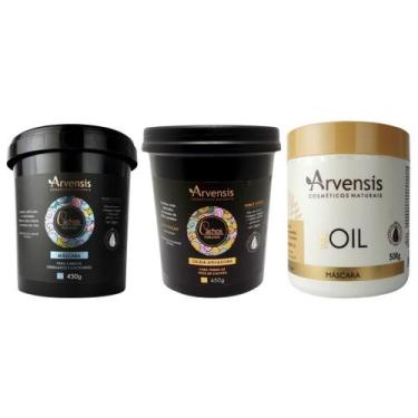 Imagem de Kit Arvensis Cachos Masc Ondulado Geleia Alta + Masc Tec Oil