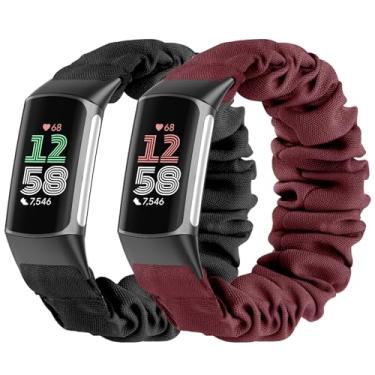 Imagem de Folavii Pacote com 2 pulseiras esportivas para Fitbit Charge 6/Fitbit Charge 5 para mulheres e homens, pulseiras esportivas de substituição para smartwatch Fitbit Charge 5/6, pequena