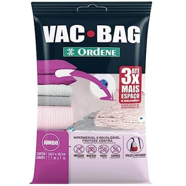 Imagem de Kit 3 Vac Bag Jumbo Ordene 110x100cm Saco a Vácuo Plástico Edredom Casacos