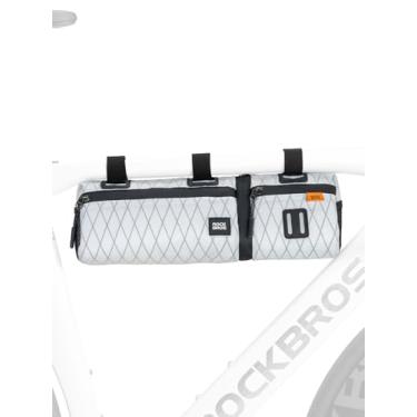 Imagem de ROCKBROS Bolsa de guidão de bicicleta, bolsas de guidão de grande capacidade de 2L para bicicletas, bolsa multifuncional 2 em 1 para quadro de bicicleta, bolsa separada para selim de bicicleta