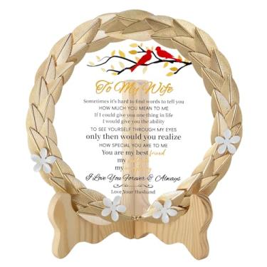 Imagem de Prato de cristal para minha esposa com guirlanda de folha de ouro, presentes românticos do marido, presente romântico do marido, Natal, Dia das Mães, Dia dos Namorados, aniversário, casamento e