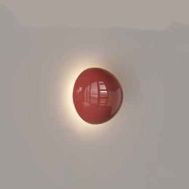 Imagem de LZHUYE Arandela de parede redonda delicada de LED moderna de metal para cabeceira lâmpada de parede estilo minimalista corredor para quarto corredor escadas