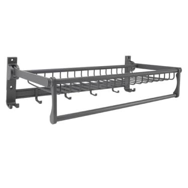 Imagem de Prateleira de Toalha Dobrável, Toalheiro Com Poderosa Capacidade de Rolamento de Peso, Suporte de Toalha de Alumínio Espacial para Banheiro e Cozinha