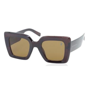 Imagem de Óculos de Sol Polo London Club, com design Oversized Clássico com Proteção UV400 kit contém Case (Marrom)