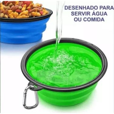 Imagem de Bebedouro e Comedouro de Silicone Portátil e Retrátil 650ml - Aloapet 