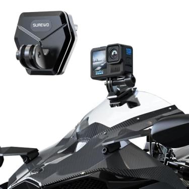 Imagem de SOH Suporte de braçadeira de câmera de para-brisa para motocicleta, liga de alumínio de liberação rápida, compatível com Gopro Hero 13/12/11/10/9, DJI Action 5Pro/4/3 e a maioria das câmeras de ação