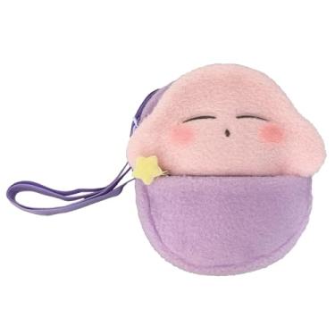 Imagem de Kirby Fluffy Sling Bag (Sleepy) – Bolsa tiracolo de pelúcia de 21 cm com alça ajustável, rosa