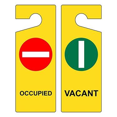 Imagem de ComplianceSigns.com Ocupied - Placa vazia, 20 x 7,6 cm Gancho de porta de plástico para jantar/hospitalidade/varejo
