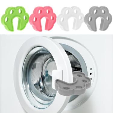 Imagem de 4 peças de suporte de porta de máquina de lavar roupa aberto frontal arruela suporte de porta arruela suporte de porta secadora adereço de porta aberto acessórios de máquina de lavar