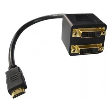 Imagem de Adaptador Hdmi Para Dvi Duplo Conexão Em Dois Monitores - Sem marca