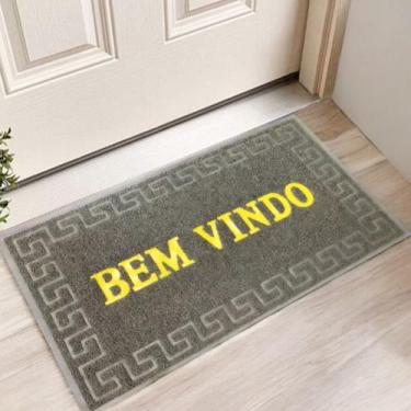 Imagem de Tapete Capacho Bem Vindo Emborrachado Antiderrapante Para Porta - Mate