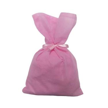 Imagem de 30 Saquinhos Sacolinhas 15x23 Tnt Rosa Com Fita Rosa - Upontocom