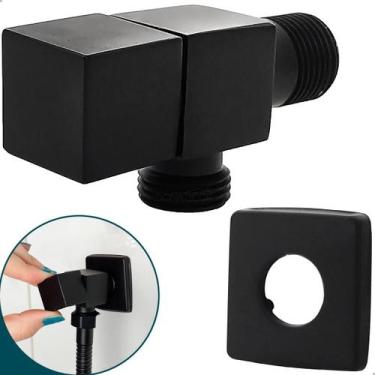 Imagem de Registro Para Ducha Higiênica Preto Fosco Quadrado Registro Torneira ¼
