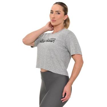 Imagem de Camiseta Box Graphic Olympikus Feminina, Cinza, GG