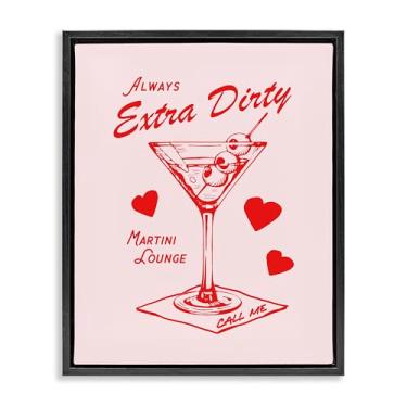 Imagem de Stupell Industries Tela emoldurada Always Extra Dirty Martini Black Floater Design de arte de parede por House of Lulu, 43 x 53 cm