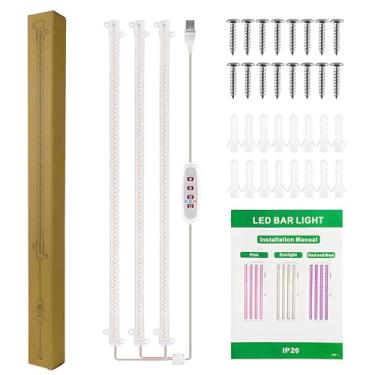 Imagem de LED PLANT GROVE Tiras Leves Lâmpada de Cultivo BROURS Full Spectrum Grow Tiras de Luz para Plantas Internas 5 Luz de Crescimento de Brilho Diminuído para a Casa Verde (3 barras)