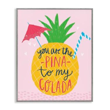 Imagem de Stupell Industries Arte de parede giclée emoldurada cinza Pina To My Colada por Lisa Barlow, 28 x 35 cm