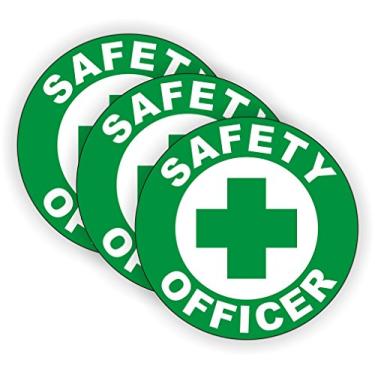 Imagem de Safety Officer Hard Hat Sticker / Helmet Decal Label Lunch Tool Box