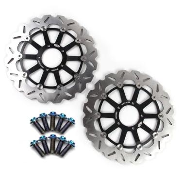 Imagem de Discos de freio dianteiros flutuantes com parafusos de montagem para Ducati 821 Monster ABS 2015-2021, DARK 15-17, STRIPE 15-17, Monster Stealth 821 19-20, acessórios de substituição de motocicleta