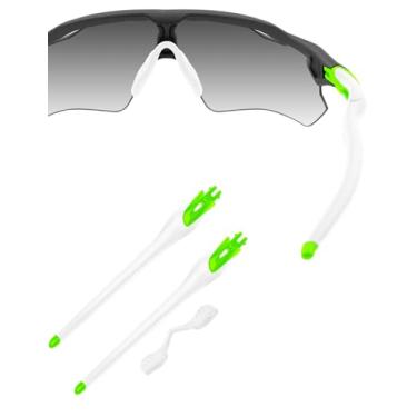 Imagem de HILEEN Óculos de sol de substituição verde brilhante para óculos de sol Oakley Radar EV Path Pitch Advancer - Branco