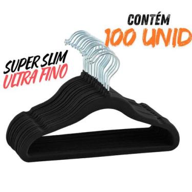 Imagem de Kit Cabides Super Slim Veludo Para Roupas Adulto Fino Resistente - ray