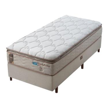 Imagem de Conjunto Box Solteiro Mola Probel Siena (88x188x54cm) Branco, Branco, 